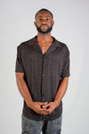 BLACK STRETCH LACE SHIRT