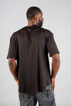 BLACK STRETCH LACE SHIRT