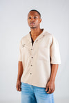 STONE STRIPED BOXY SHIRT