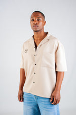 STONE STRIPED BOXY SHIRT
