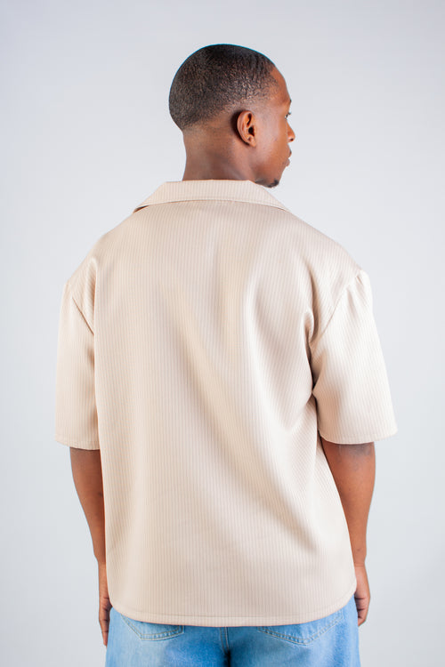 STONE STRIPED BOXY SHIRT