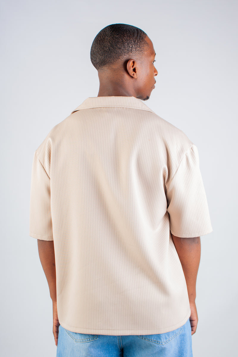 STONE STRIPED BOXY SHIRT