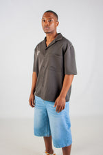 BLACK STRIPED BOXY SHIRT