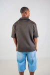 BLACK STRIPED BOXY SHIRT