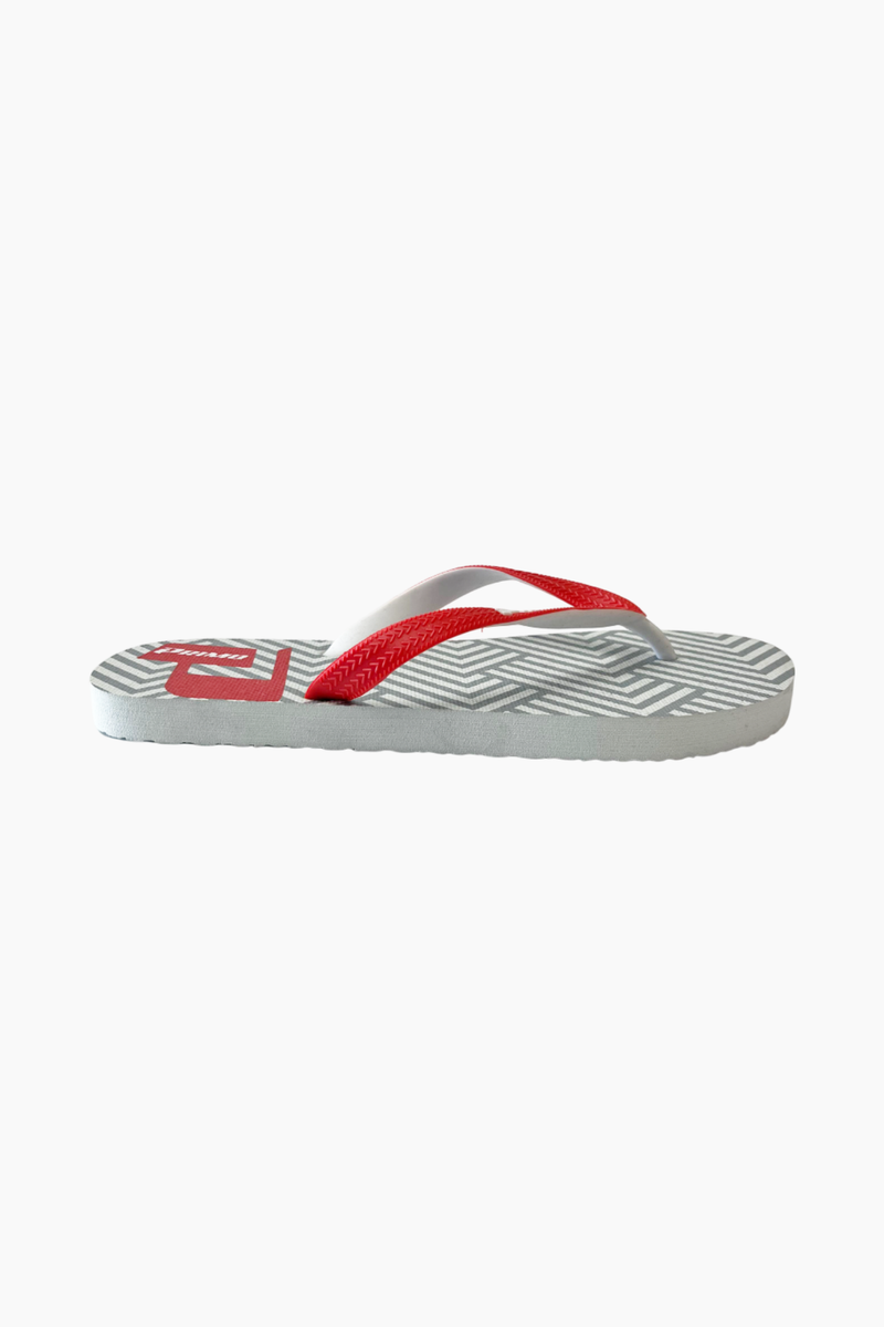 MENS RED GEOMETRIC OPP FLIP FLOP