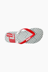 MENS RED GEOMETRIC OPP FLIP FLOP