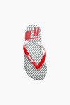 MENS RED GEOMETRIC OPP FLIP FLOP