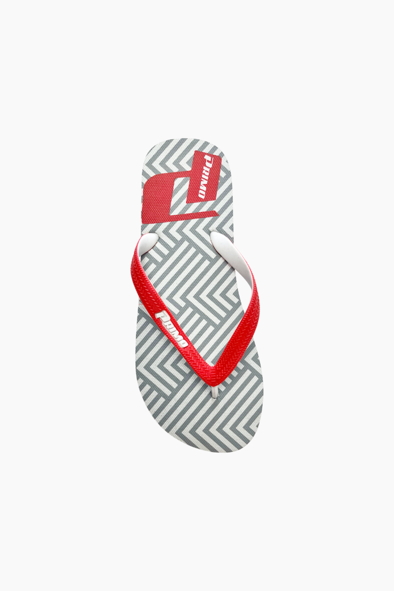 MENS RED GEOMETRIC OPP FLIP FLOP