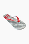 MENS RED GEOMETRIC OPP FLIP FLOP