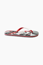 RED SOCCER FLIP FLOPS