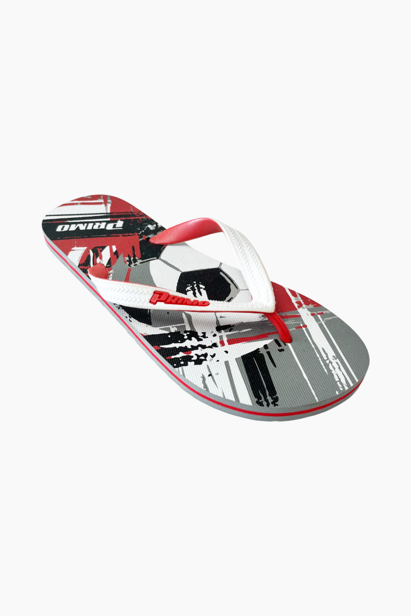 RED SOCCER FLIP FLOPS