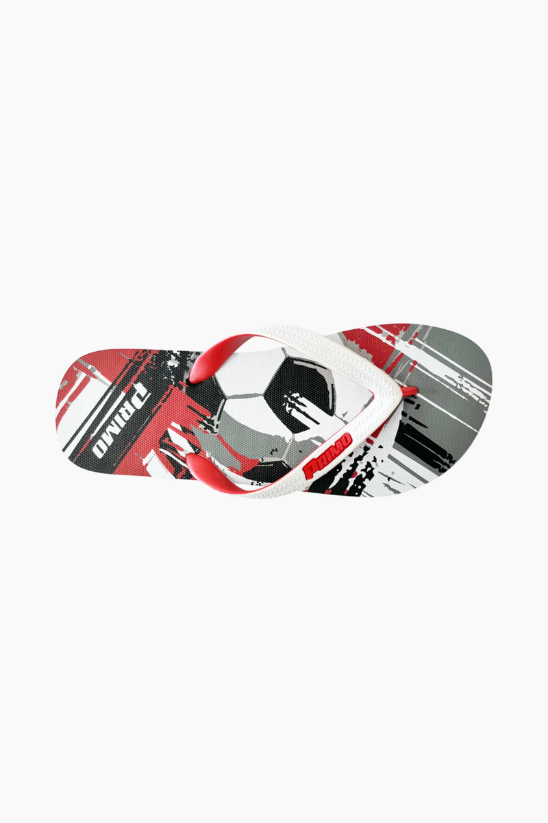 RED SOCCER FLIP FLOPS