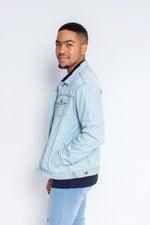 Light Blue Denim Jacket  With Rips